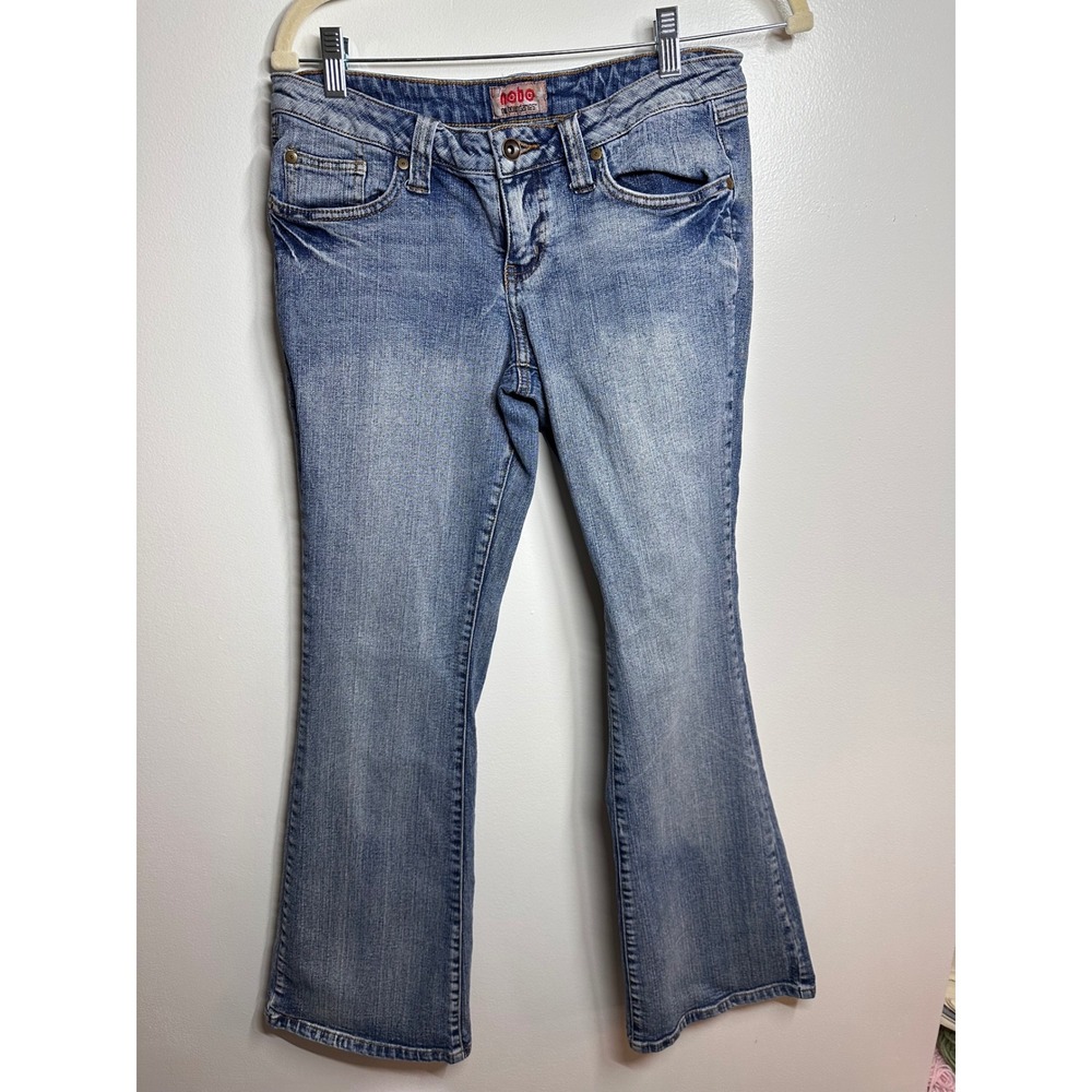 No Boundaries Blue Bootcut Jeans Low Rise Medium Wash Junior 9 46Z05330